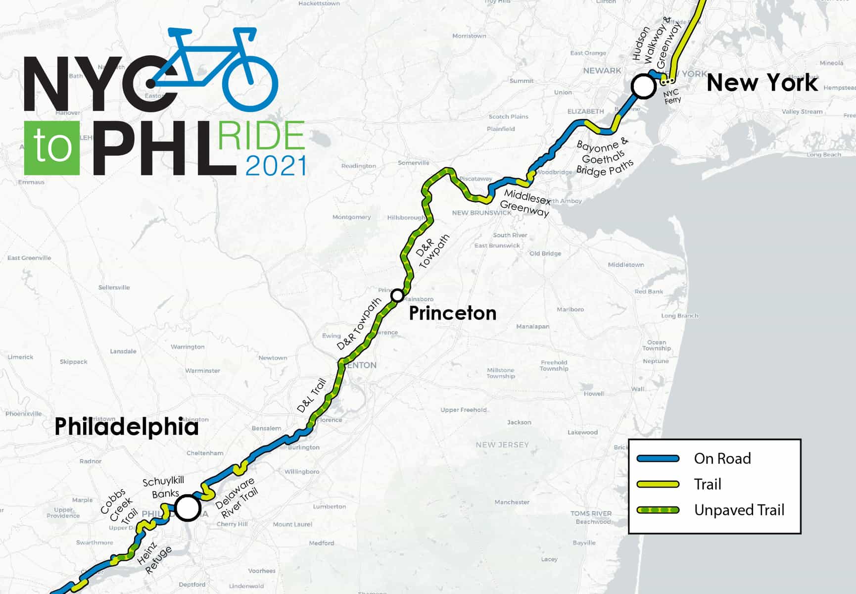 Hundreds of cyclists to bike to Princeton, then Philadelphia this weekend to raise money to support Easy Coast Greenway trail development