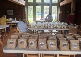 Howell Living History Farm provides area food pantries with grains, eggs, and other items
