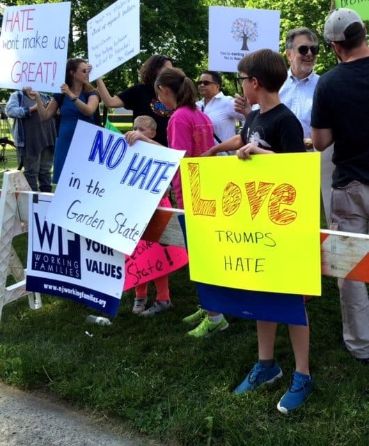 Photos: Protest at Trump and Christie Event in Lawrence Attracts Several Hundred People