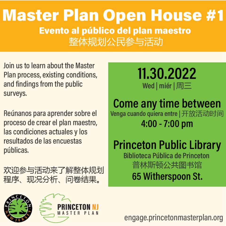 Learn about the potential future of development in Princeton and share your thoughts at the master plan open house Nov. 30