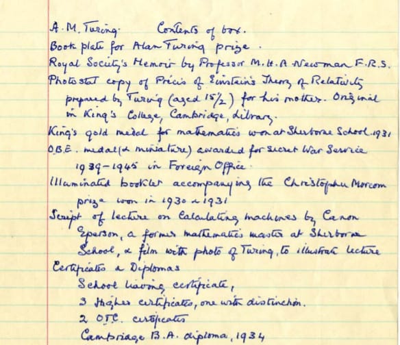 U.S. government seeks forfeiture of Alan Turing artifacts, including Princeton University diploma