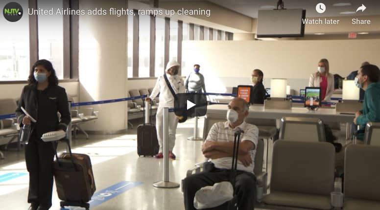 United Airlines adds flights in Newark, ramps up cleaning