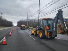 Water main break closes two lanes of Route 1 in South Brunswick